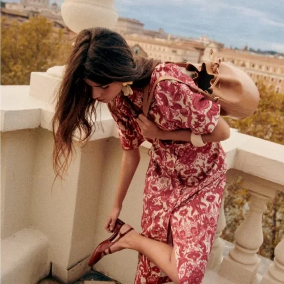 NWT Sezane Etia Midi dress FR 38 US 6 - Picture 2 of 11